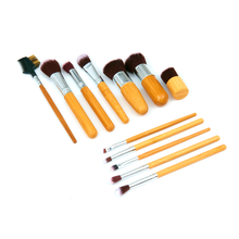 Load image into Gallery viewer, 12 Pieces Makeup Brush Set Professional Bamboo Handle Premium Synthetic Kabuki Foundation Blending Blush Concealer Eye Face Liquid Powder Cream Cosmetics Brushes Kit